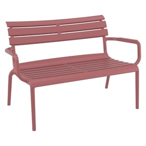 Compamia Paris Outdoor Bench in Marsala finish