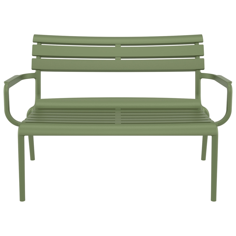Compamia Paris Outdoor Bench in Olive Green finish