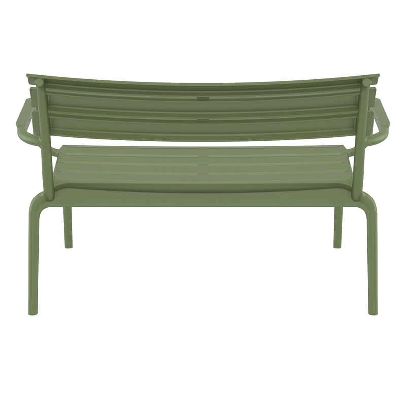 Compamia Paris Outdoor Bench in Olive Green finish