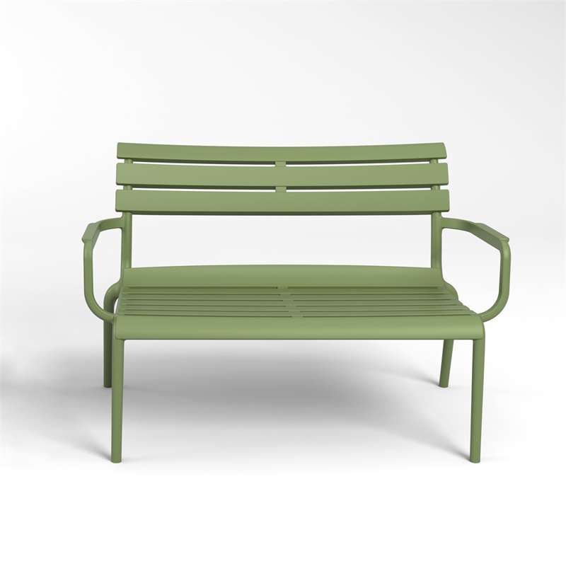 Compamia Paris Outdoor Bench in Olive Green finish