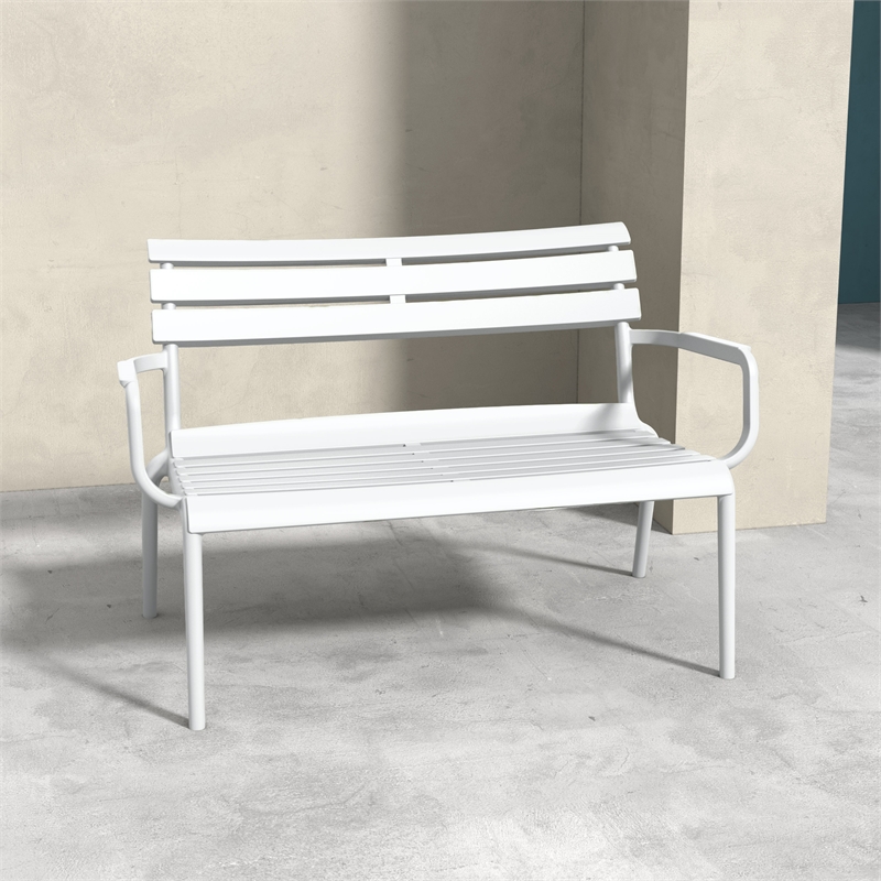 Compamia Paris Outdoor Bench in White finish
