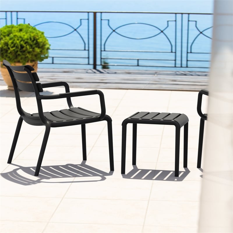 Compamia Paris Outdoor Side Table in Black finish