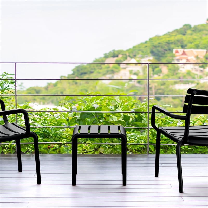 Compamia Paris Outdoor Side Table in Black finish