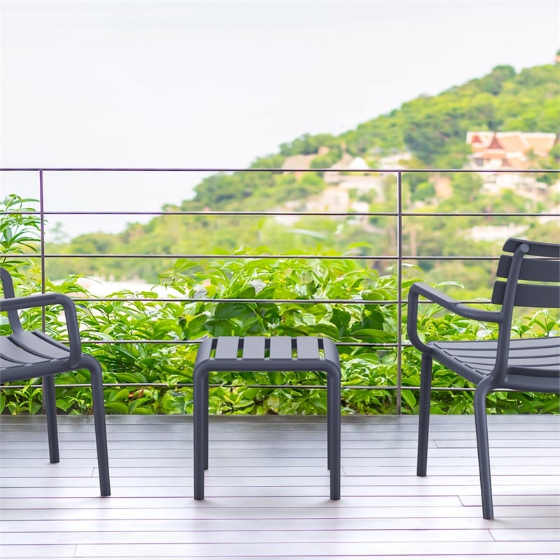 Compamia Paris Outdoor Side Table in Dark Gray finish