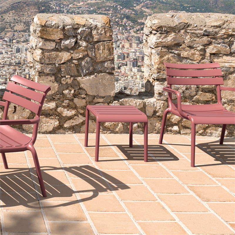 Compamia Paris Outdoor Side Table in Marsala finish