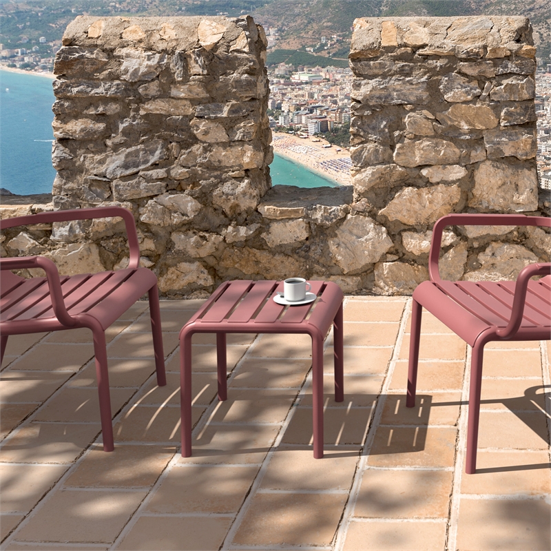 Compamia Paris Outdoor Side Table in Marsala finish
