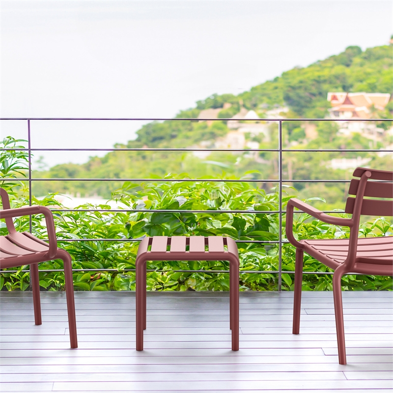 Compamia Paris Outdoor Side Table in Marsala finish