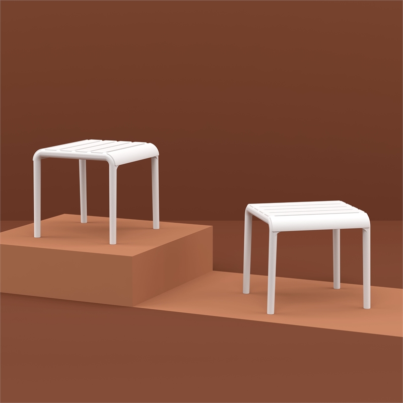 Compamia Paris Outdoor Side Table in White finish