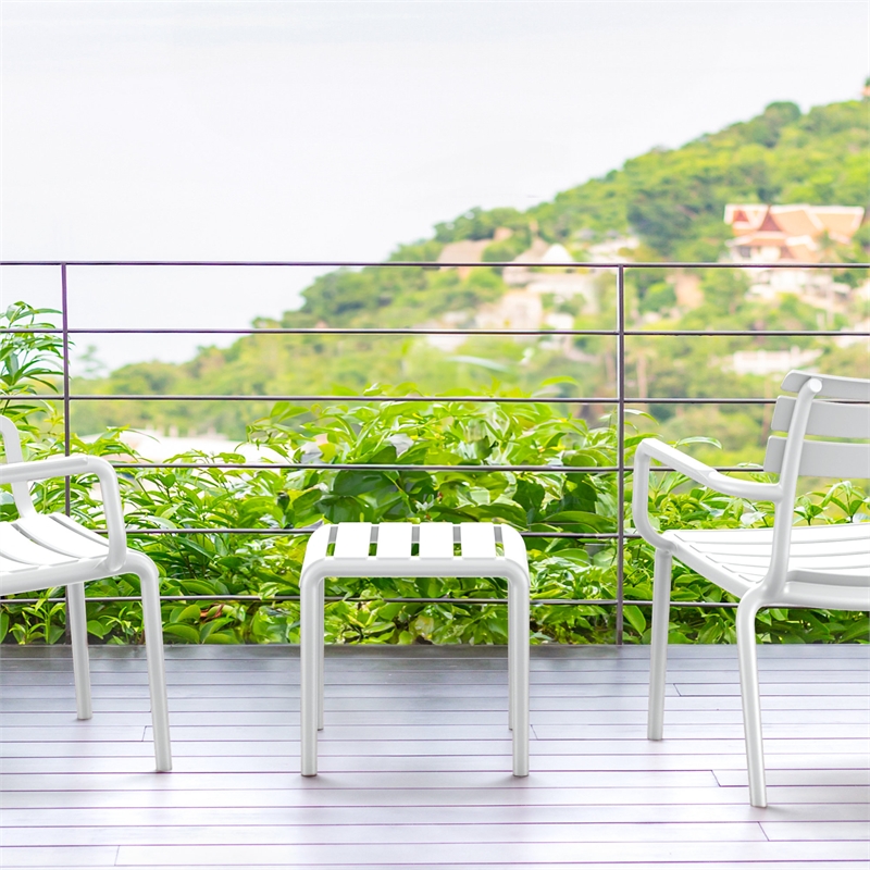 Compamia Paris Outdoor Side Table in White finish