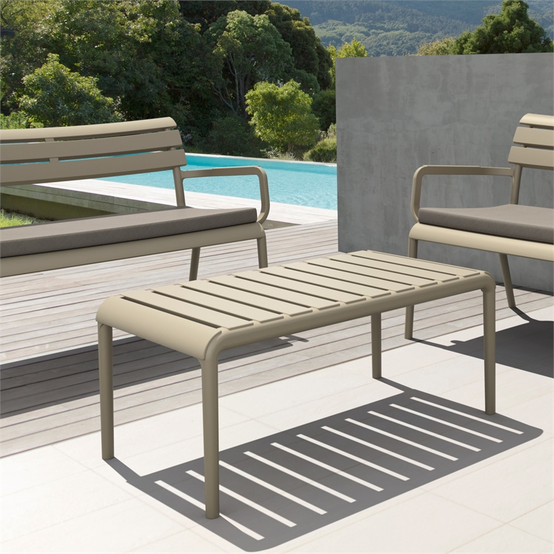 Compamia Paris Outdoor Coffee Table in Taupe finish