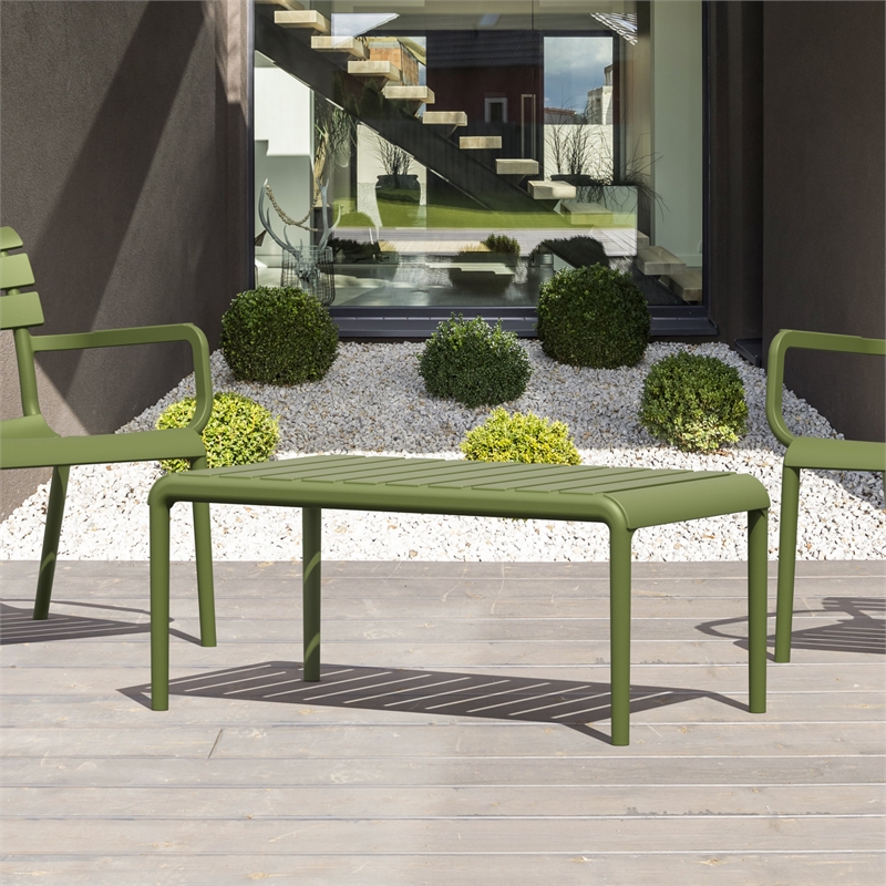 Compamia Paris Outdoor Coffee Table in Olive Green finish