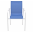 Compamia Pacific Sling Arm Chair in White Frame Blue Sling