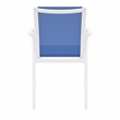 Compamia Pacific Sling Arm Chair in White Frame Blue Sling