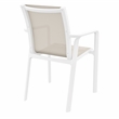 Compamia Pacific Sling Arm Chair in White Frame Taupe Sling