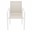 Compamia Pacific Sling Arm Chair in White Frame Taupe Sling