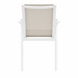 Compamia Pacific Sling Arm Chair in White Frame Taupe Sling