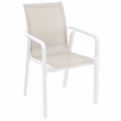 Compamia Pacific Sling Arm Chair in White Frame Taupe Sling
