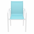 Compamia Pacific Sling Arm Chair in White Frame Turquiose Sling