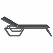Compamia Rio Sling Chaise in Dark Gray Frame Black Sling