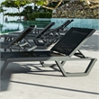 Compamia Rio Sling Chaise in Dark Gray Frame Black Sling