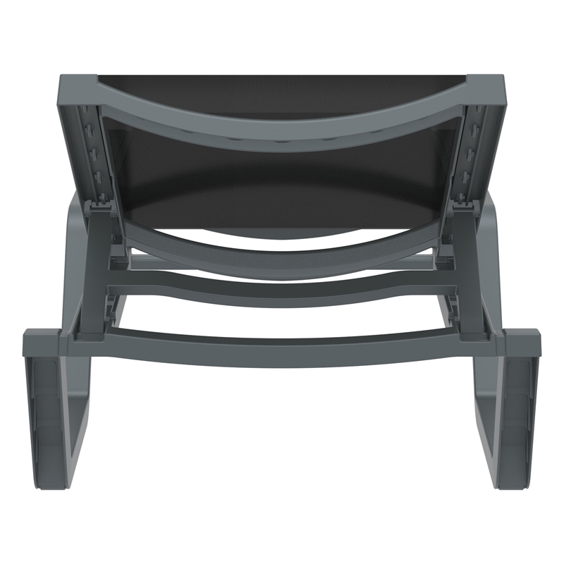 Compamia Rio Sling Chaise in Dark Gray Frame Black Sling