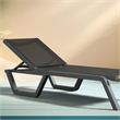 Compamia Rio Sling Chaise in Dark Gray Frame Black Sling