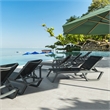 Compamia Rio Sling Chaise in Dark Gray Frame Black Sling