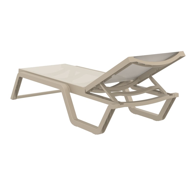Compamia Rio Sling Chaise in Taupe Frame Taupe Sling