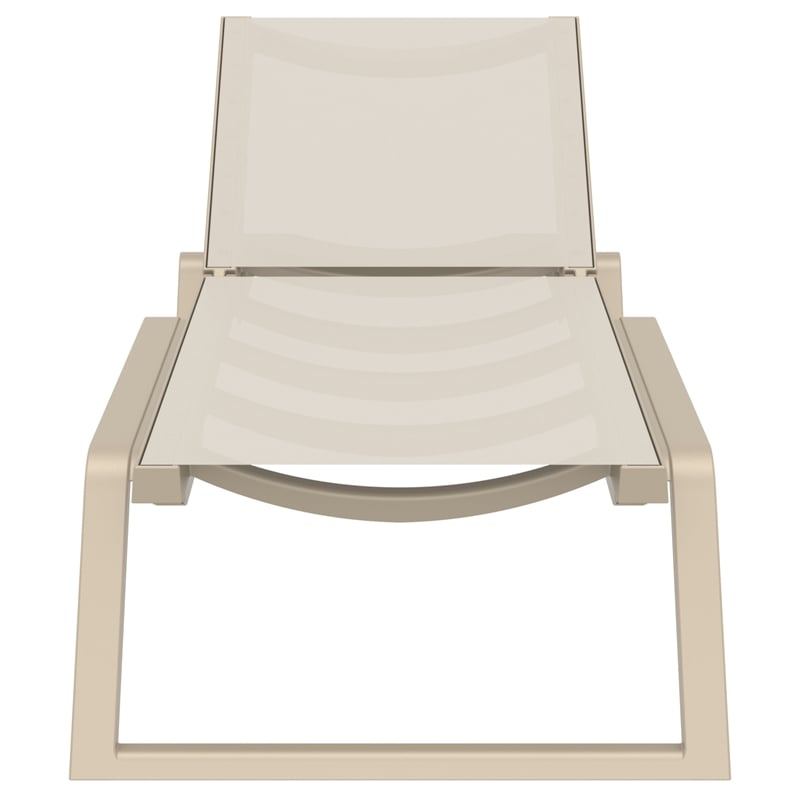 Compamia Rio Sling Chaise in Taupe Frame Taupe Sling