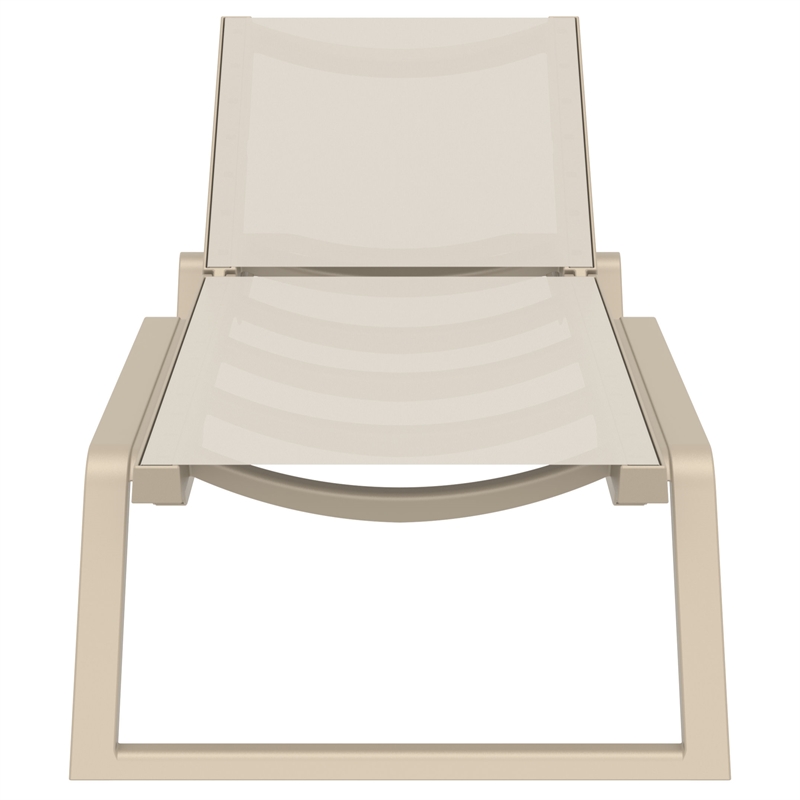 Compamia Rio Sling Chaise in Taupe Frame Taupe Sling