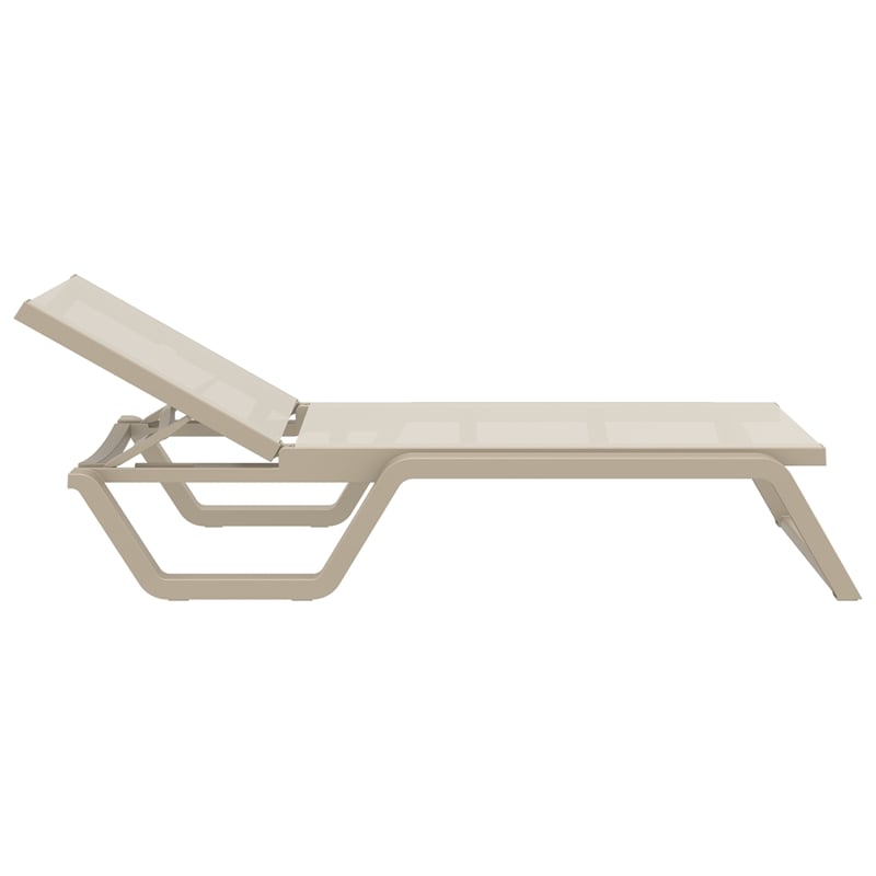 Compamia Rio Sling Chaise in Taupe Frame Taupe Sling