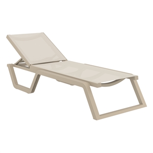 Compamia Rio Sling Chaise in Taupe Frame Taupe Sling