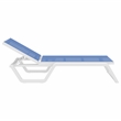 Compamia Rio Sling Chaise in White Frame Blue Sling