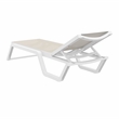 Compamia Rio Sling Chaise in White Frame Taupe Sling