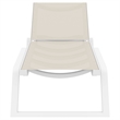 Compamia Rio Sling Chaise in White Frame Taupe Sling