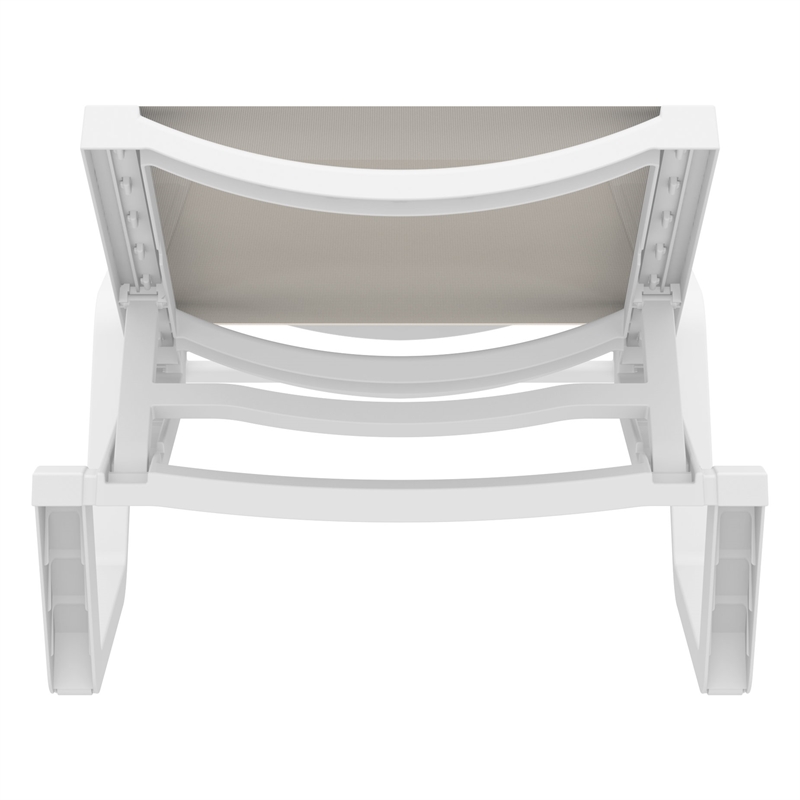 Compamia Rio Sling Chaise in White Frame Taupe Sling