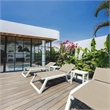 Compamia Rio Sling Chaise in White Frame Taupe Sling