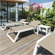 Compamia Rio Sling Chaise in White Frame Taupe Sling