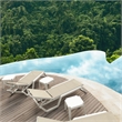 Compamia Rio Sling Chaise in White Frame Taupe Sling