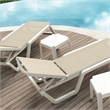 Compamia Rio Sling Chaise in White Frame Taupe Sling