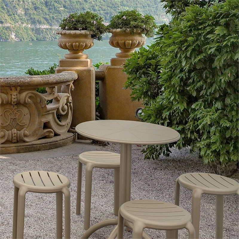 Compamia Tom Resin Dining Stool in Taupe Finish