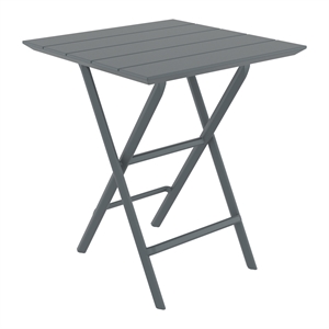 Compamia Helen 24&quot Square Folding Bistro Table in Dark Gray