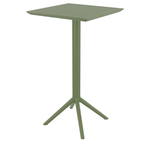 Compamia 24&quot Sky Square Folding Bar Table in Olive Green