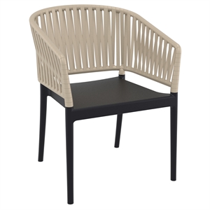 Compamia Portofino ArmChair in Black-Taupe