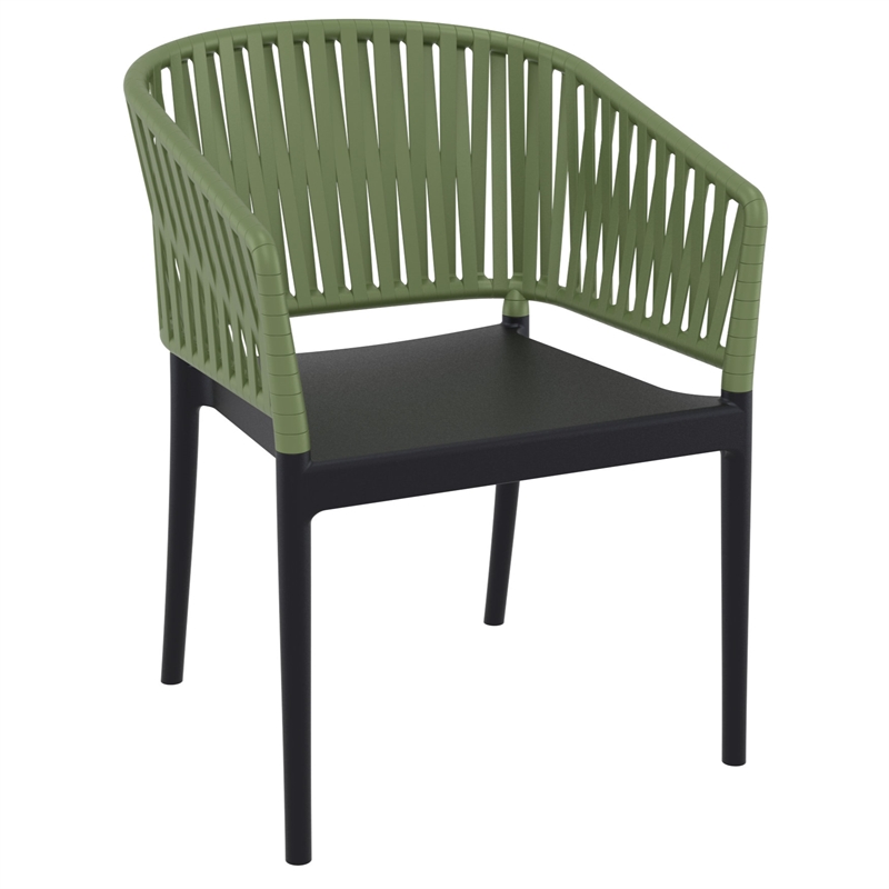 Compamia Portofino ArmChair in Black-Olive Green