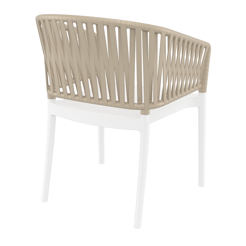 Compamia Portofino ArmChair in White-Taupe