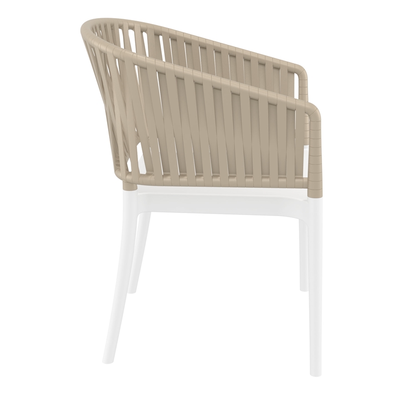 Compamia Portofino ArmChair in White-Taupe