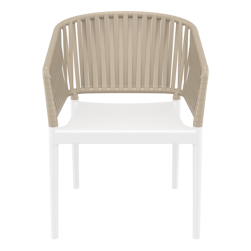 Compamia Portofino ArmChair in White-Taupe