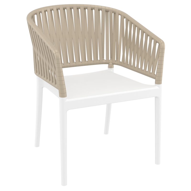 Compamia Portofino ArmChair in White-Taupe
