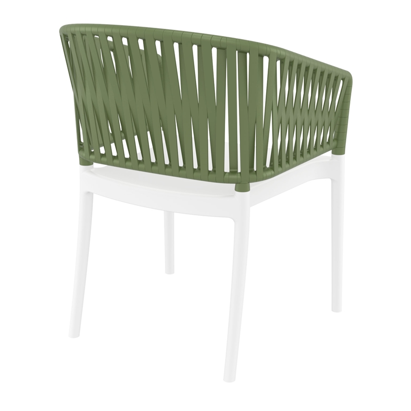 Compamia Portofino ArmChair in White-Olive Green